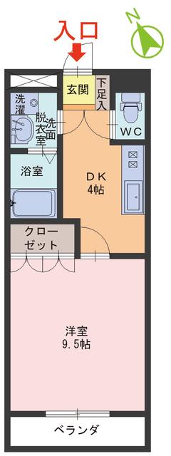 フルール照手(1DK/2階)の間取り写真