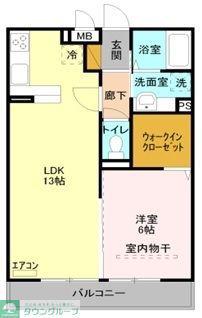 カーサI(1LDK/1階)の間取り写真