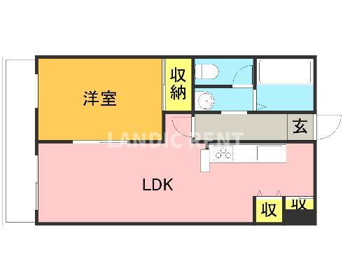 メゾン・ド・メナージュ(1LDK/3階)の間取り写真