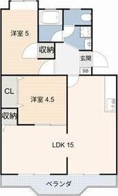 サンピアス豊田(2LDK/3階)の間取り写真
