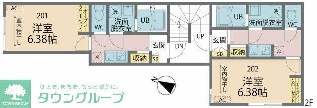 カインドネスみずほ台(1K/2階)の間取り写真