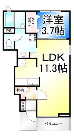 セレーノ・K(1LDK/1階)の間取り写真