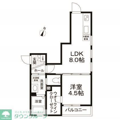 8TH NOTE(1LDK/1階)の間取り写真