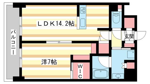 TOUR DANGE IKOMA(1LDK/2階)の間取り写真