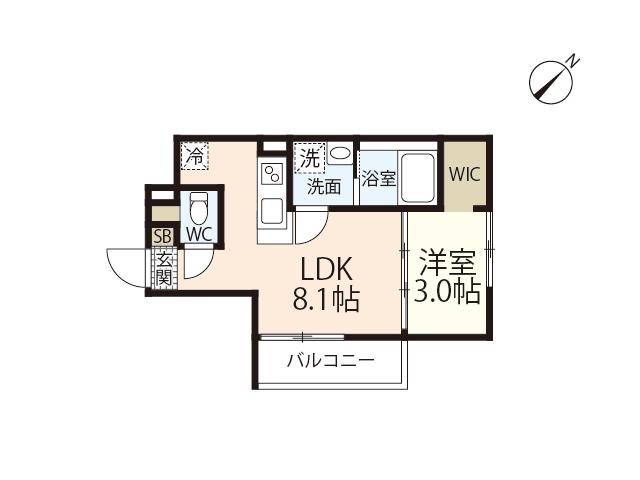 S-MOVE庚午北(1LDK/2階)の間取り写真