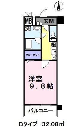 カンナビーノ6F(1K/6階)の間取り写真