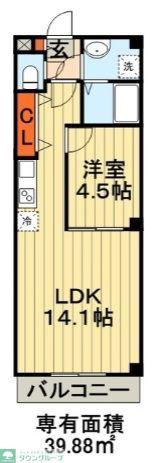 PRIME HILLS 千葉シティ(1LDK/6階)の間取り写真