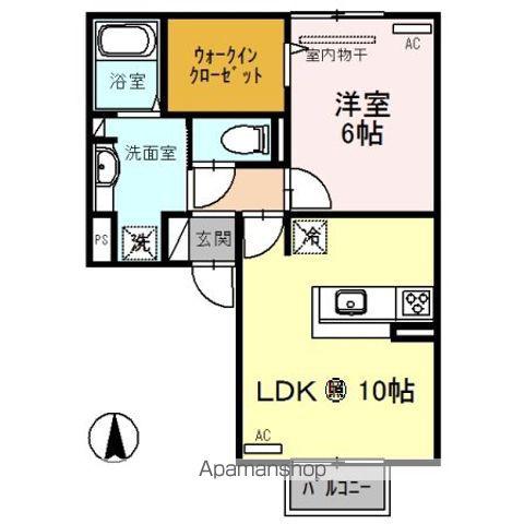 D-ROOMアールヒルズ(1LDK/2階)の間取り写真