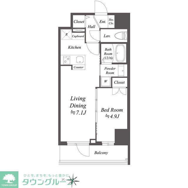 アルファプライム東陽町(1LDK/10階)の間取り写真