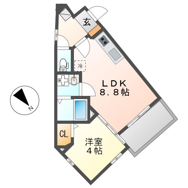 CHERIM清水(1LDK/1階)の間取り写真