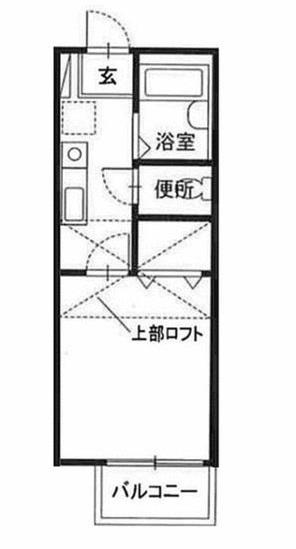 田川ハイツ3(1K/2階)の間取り写真