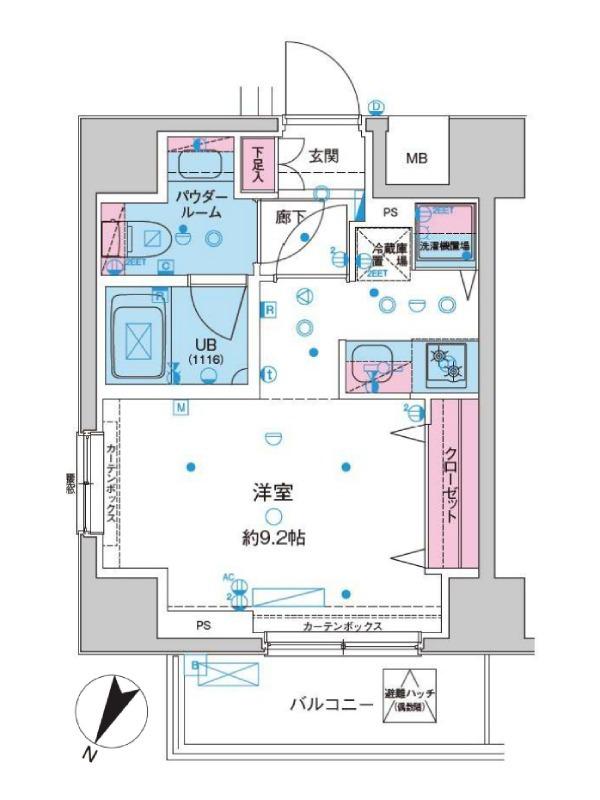 ジェノヴィア本蓮沼(ワンルーム/4階)の間取り写真