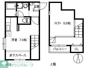 アサンブラージュ藤崎 315(ワンルーム/1階)の間取り写真