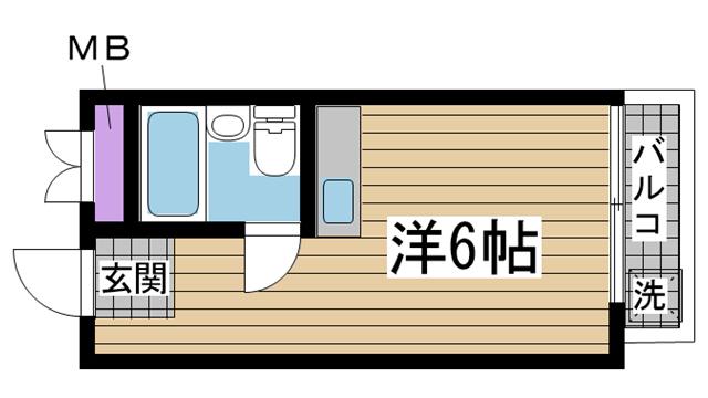 サンヴィラ三宮(ワンルーム/7階)の間取り写真