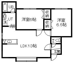 ＪＲ宗谷本線 新旭川駅 徒歩13分 2階建 築34年(2LDK/2階)の間取り写真