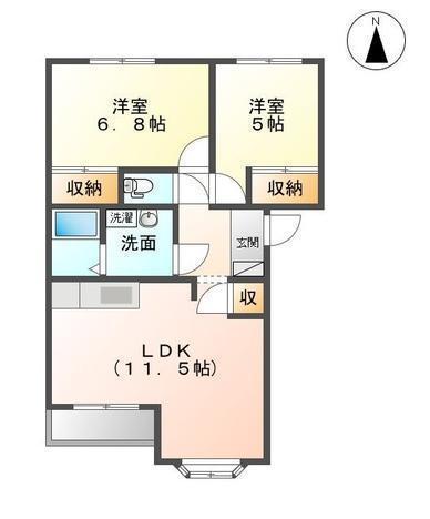 サンコート(2LDK/2階)の間取り写真