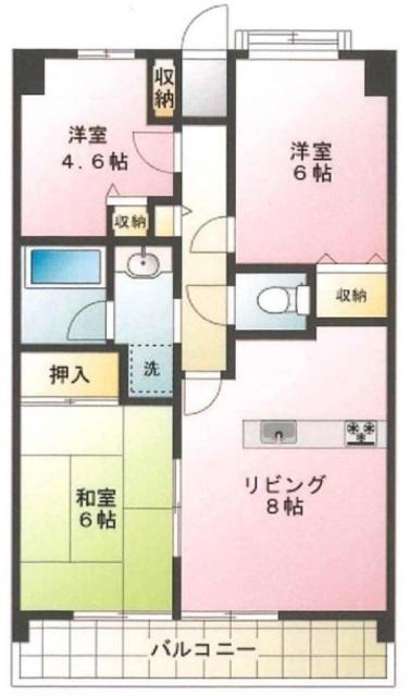 サンヴェール国分寺(3LDK/8階)の間取り写真