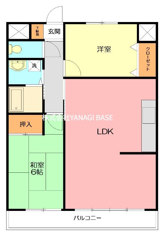 リステージ湘南川名(2LDK/3階)の間取り写真