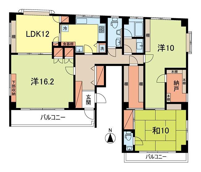 土方ビル(3SLDK/2階)の間取り写真