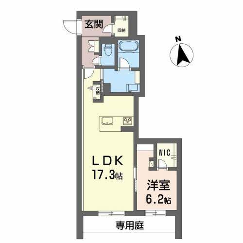 シャーメゾン プレミアス 下助任(1LDK/2階)の間取り写真