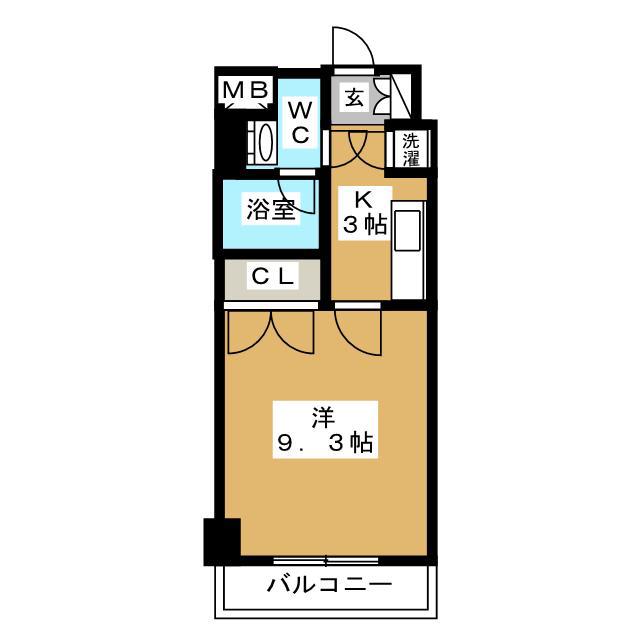 ヒルサイド御殿山(1K/7階)の間取り写真