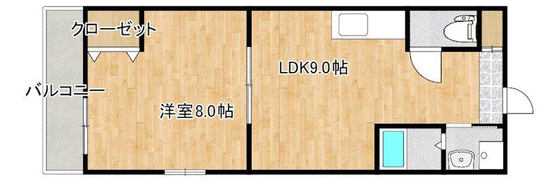 ソフィア(1LDK/2階)の間取り写真