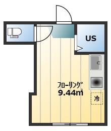 アーバンプレイス要町V(ワンルーム/1階)の間取り写真