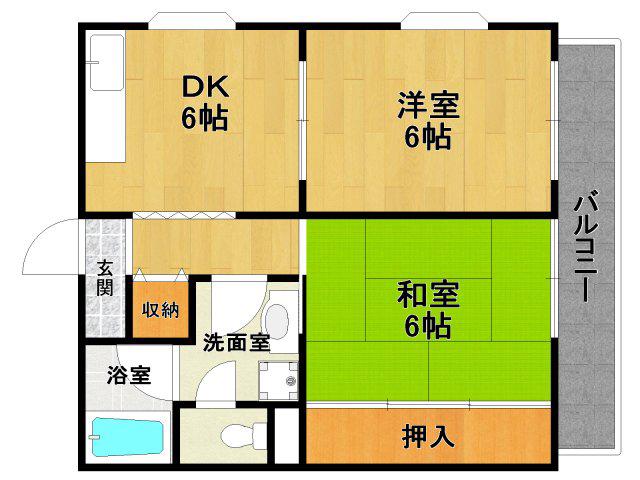 第二ハイツ早苗(2DK/1階)の間取り写真