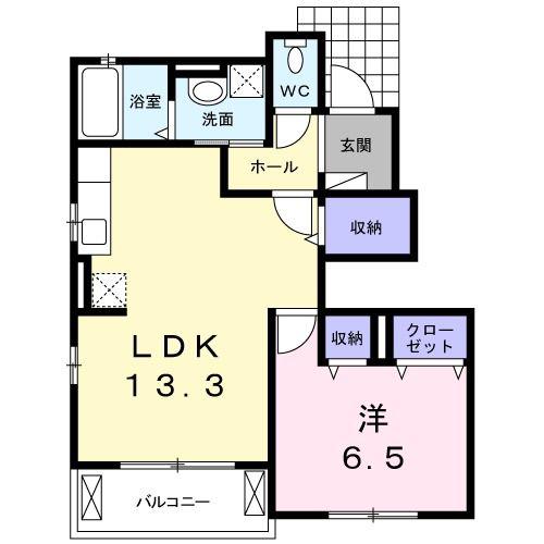 ベルコロレ Ⅰ(1LDK/1階)の間取り写真