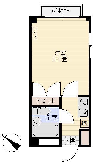 ユーコート千歳台(1K/3階)の間取り写真