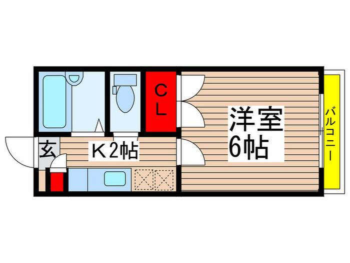 ピア・デューク(1K/2階)の間取り写真