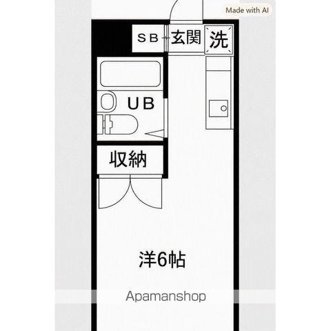 エステートアイ(ワンルーム/1階)の間取り写真