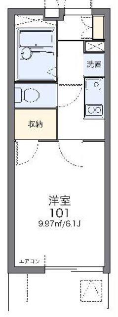 レオパレスハイム三ツ沢(1K/2階)の間取り写真