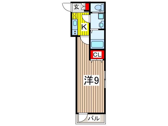 エスパーダ川口芝(1K/1階)の間取り写真