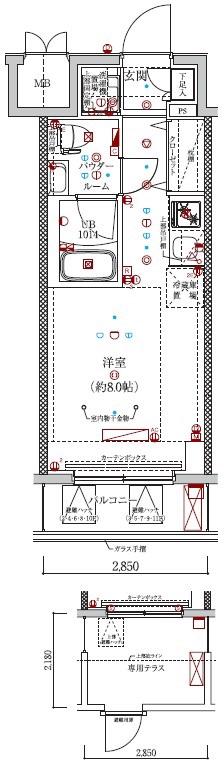 クラリッサ川崎ブルーノ(ワンルーム/1階)の間取り写真