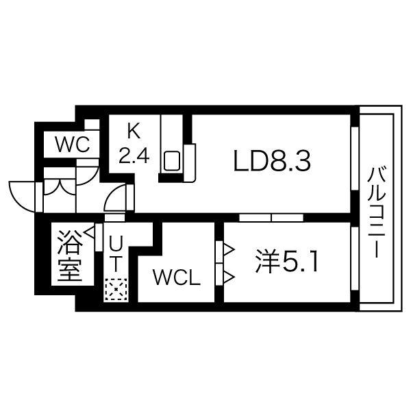SAPHIR菊水(1LDK/2階)の間取り写真