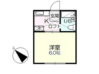 ムツミハウス(1K/2階)の間取り写真