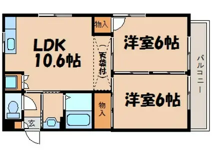 CASA DOMY(2LDK/2階)の間取り写真