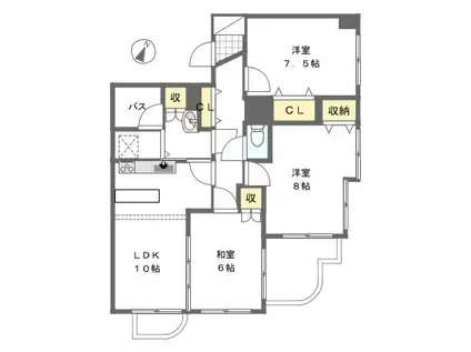 八乙女148ビル(3LDK/3階)の間取り写真