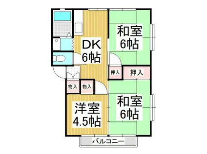 シティーコーポエム(3DK/2階)の間取り写真