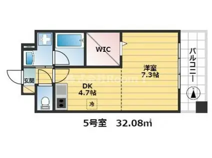 グランドマリン森ノ宮(1DK/4階)の間取り写真