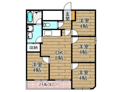 MITSUKI BLGD川添(4DK/3階)の間取り写真