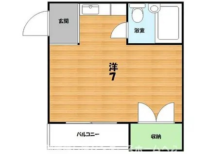 プリモ伊加賀(ワンルーム/1階)の間取り写真