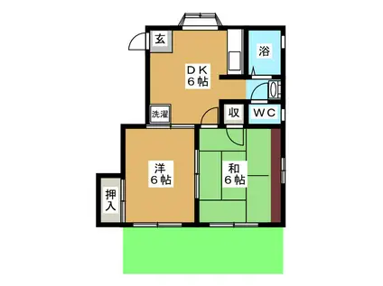 メゾンヒロタ(2DK/1階)の間取り写真