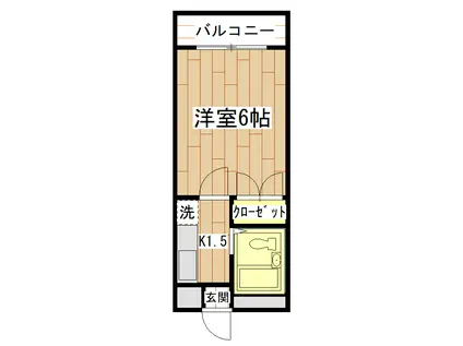 NSビル(1K/3階)の間取り写真