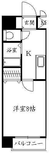 WTRマンション(1K/3階)の間取り写真
