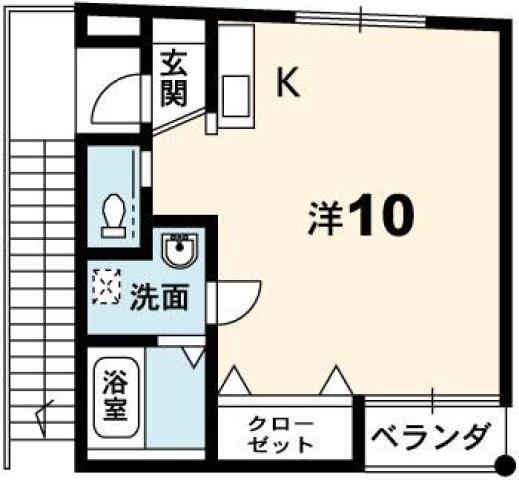城東はいつ(ワンルーム/2階)の間取り写真