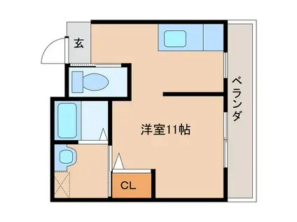 つるのしまマンション(ワンルーム/5階)の間取り写真