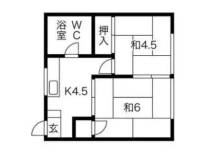 グランディーズ呼続(2DK/6階)の間取り写真