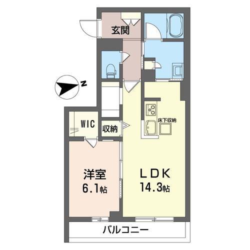 エクラシエ(1LDK/1階)の間取り写真